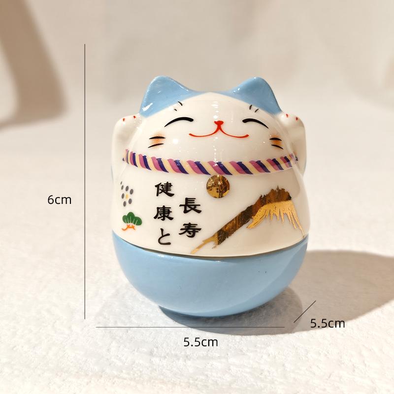 Japanische Glückskatze Keramik Maneki-neko Skulptur Schlafzimmer, Wohnzimmer, Schreibtisch Dekorative Verzierung Geburtstags- & Neujahrsgeschenk