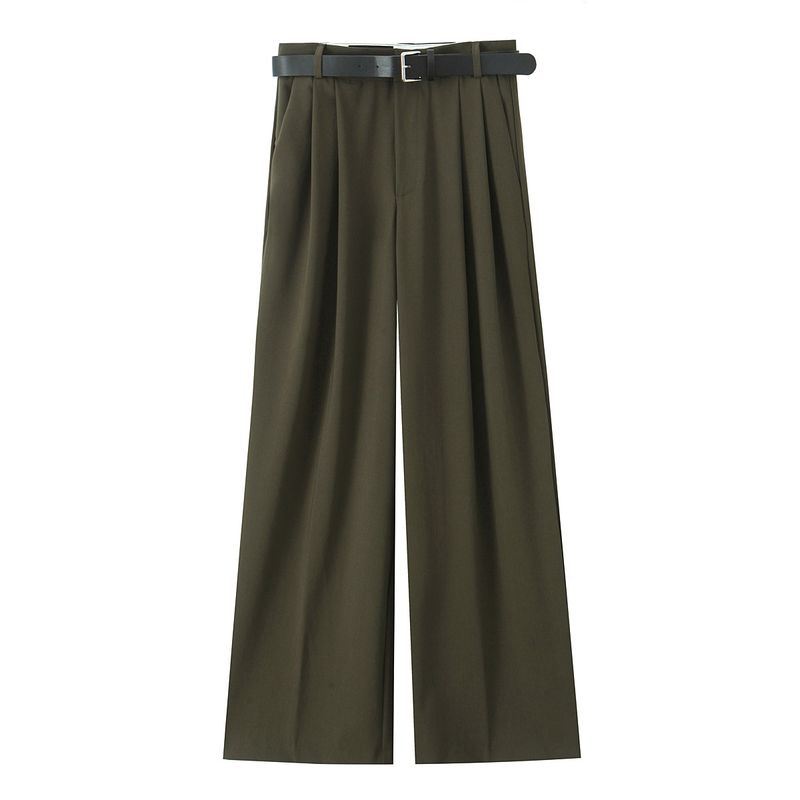 Kaslead New Arrival Women's Clothing Fashion Style Fashion Minimalist Multicolor with Belt Double Pleated Pants 4661405