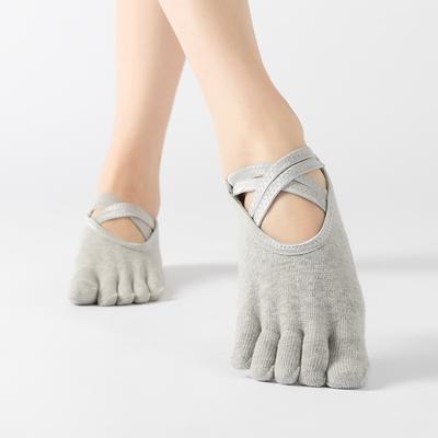 Women's Spring and Autumn Thickened Yoga and Fitness Floor Silicone Anti Slip Five Finger Socks