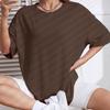 Damen Oversized Rundhals T-Shirt Lässig Lockerer Schnitt Kurze Ärmel Basic T-Shirt Top