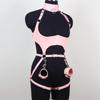 Pink Sexy League Body BH Damen Gürtel Geschirr Gothic Leder Strumpfband Harajuku Geschirr BH Käfig Enge Fesselung Verstellbar 3 STÜCKE