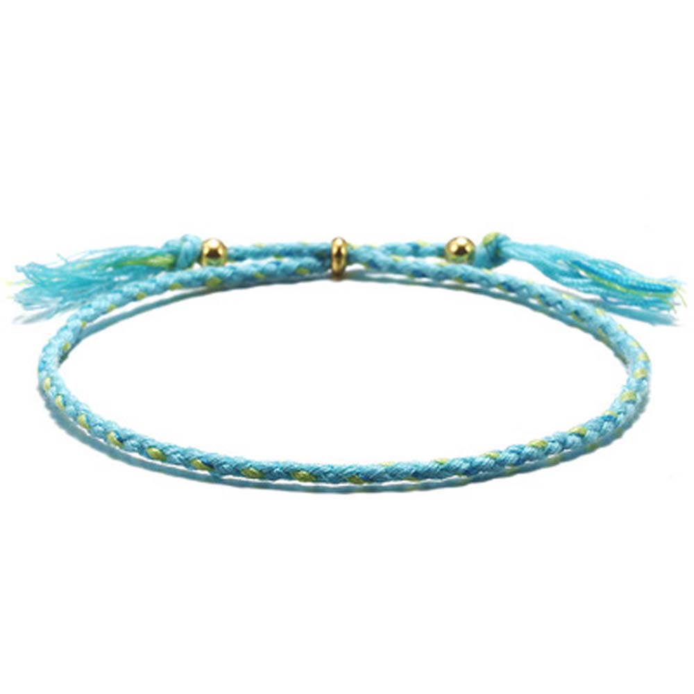 Women Copper Bead Girls Gift Fashion Accessories Polyester Thread Braid Hand Rope Woven Bracelet