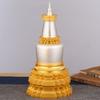 Golden Buddhist Stupa Tantric Alloy Handicraft Auspicious Tibetan Large Buddhism Home Gift Indoor Altars Desktop Decorative