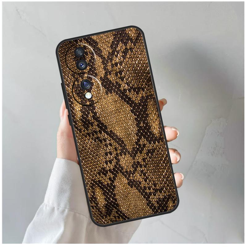 Snake Skin For Honor Magic 8 7 6 5 Pro Case For Honor 400 200 Lite 90 70 50 X8c X8b X9a X9b X9c X9d Win