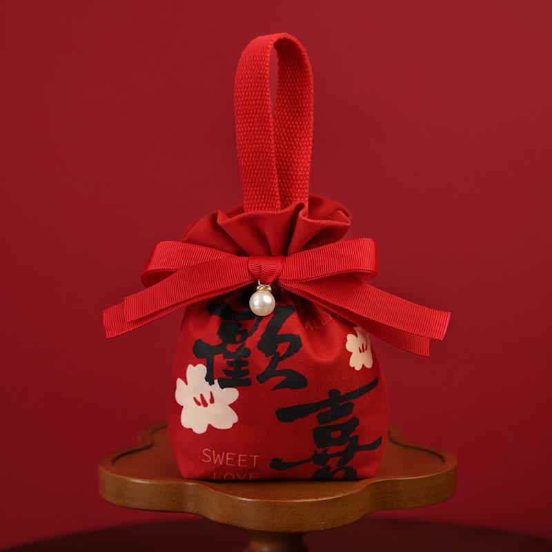 Wedding Candy Box and Bag Set - Reusable Cloth Bag and Empty Box for Wedding Favors and Packaging