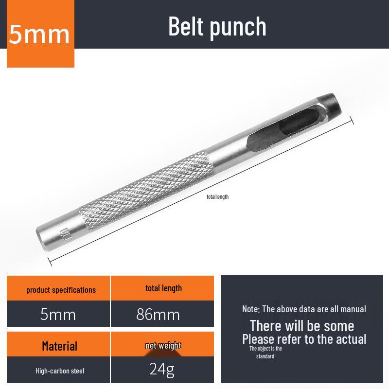 Straight Punch: Compact Manual Leather and Basswood Hole Punch Tool for Belts and Watch Straps
