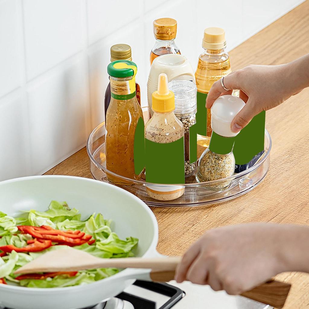 Condiments Organizer Storage Tray Nonskid Kitchen Spice Rack Turntable Counter Container for