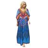 Large size women's elegant robe, beach blouse, ethnic style printed holiday style sunscreen dress