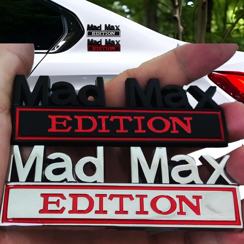 Styl auta 3D Mad Max Edition Kov Chrom Zinková slitina Lepidlo Emblém Dekorativní odznak Vtipný obtisk Auto příslušenství