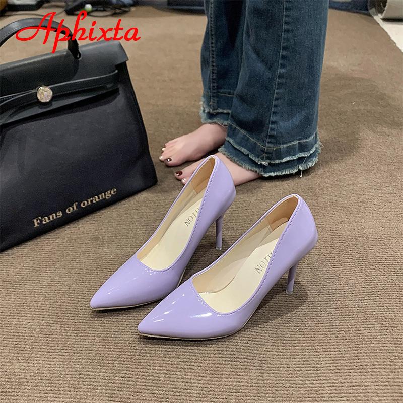 Aphixta 2024 Fluorescent Green Multi-coloured 10cm Super High Stiletto Heels Pumps Women Shoes Pointed Toe Party Big Size 49 50