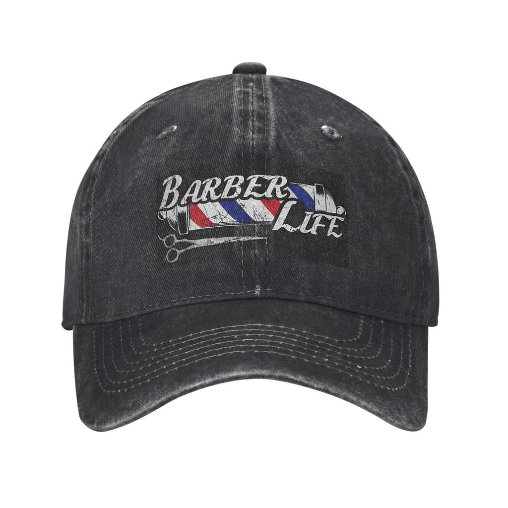 Barber Shop Sign Entrance Denim Cap Casual Baseball Caps Adjustable Hat Summer Unisex Baseball Hats