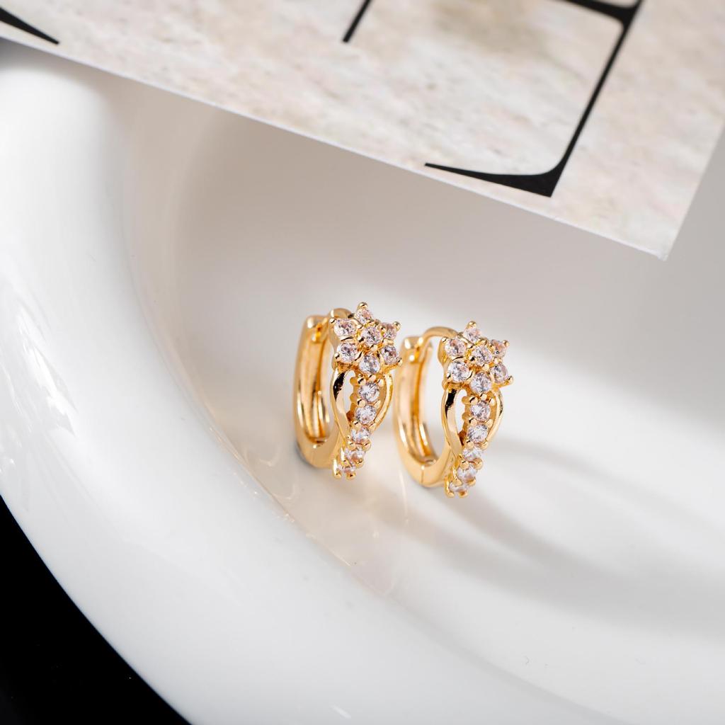 Ear Cuff alla Moda Coreano da Donna con Diamanti Zirconi - Design Minimalista alla Moda