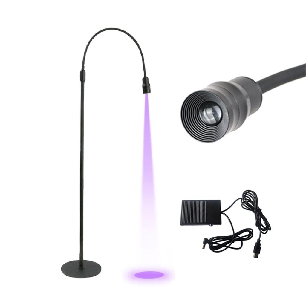 UV Lash Light with Foot Pedal UV Gel Curing LED Gooseneck Lash Lamp for Lash Artists Nail Tech Makeup Studios