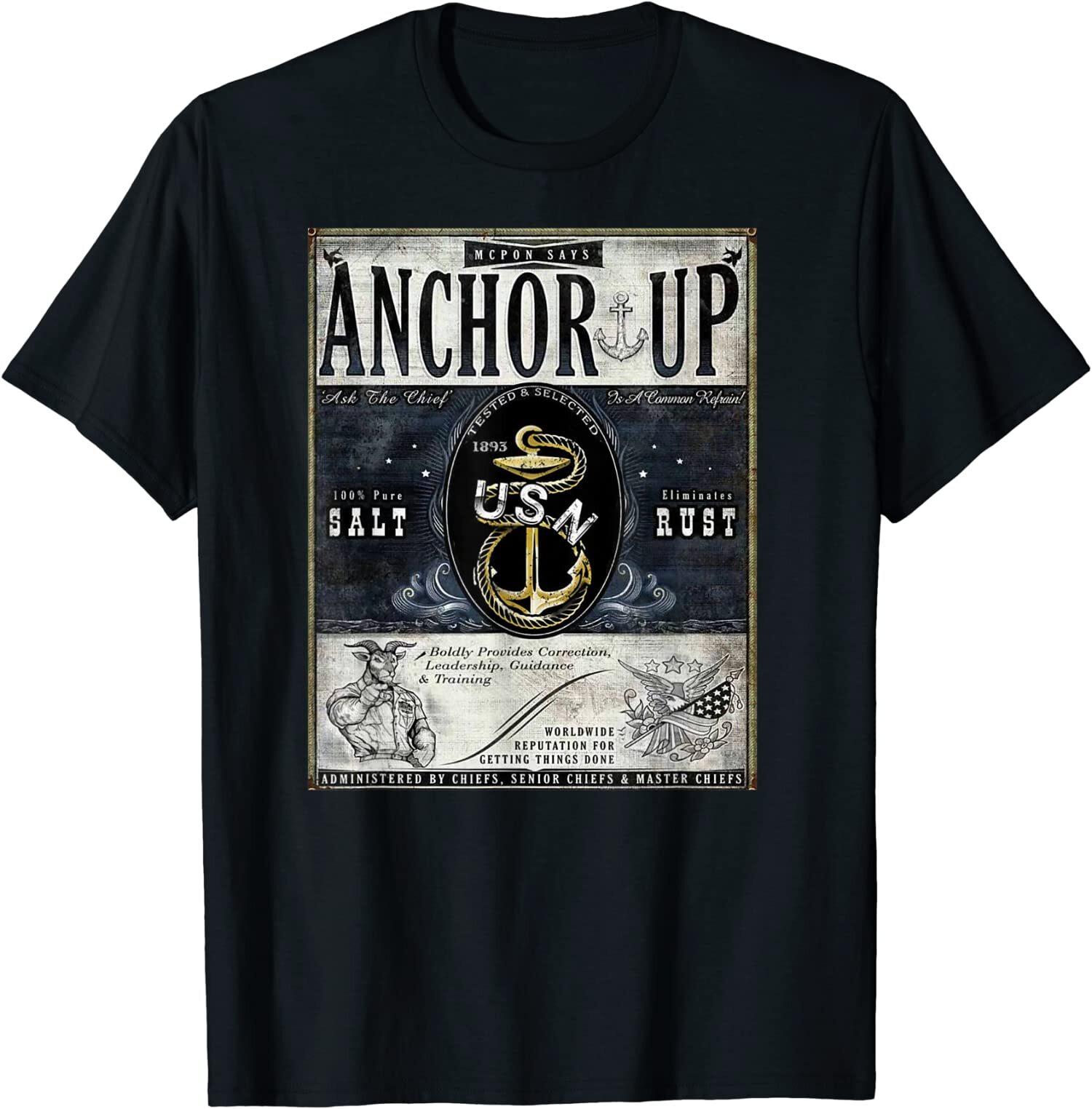 

Navy Chief Petty Officer Heritage Anchor Up CPO Pride T-Shirt Tops Tee S
