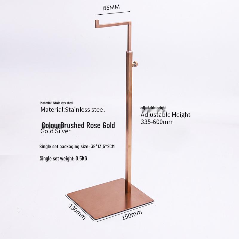 Adjustable Stainless Steel Handbag Display Stand with Gas Spring