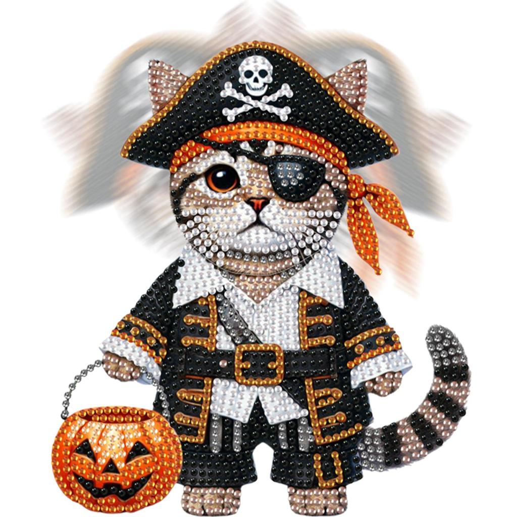 2D Flat Cat DIY Shaking Head 5D DIY Diamond Art Tabletop Decorations Diamond Painting Desktop Decorations for Adults Beginner