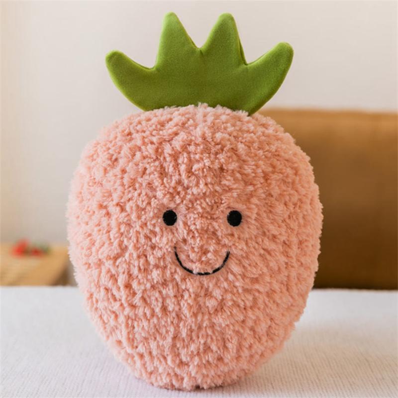 Cartoon Soft Cute Pear Peach Banana Strawberry Plush Toys Cute Food Stuffed Pillow Doll for Girls Kids Birthday Gifts Home Decor
