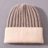 Children's rabbit velvet knitted hat double-match color soft cute outdoor wool hat warm real raccoon fur ball removable
