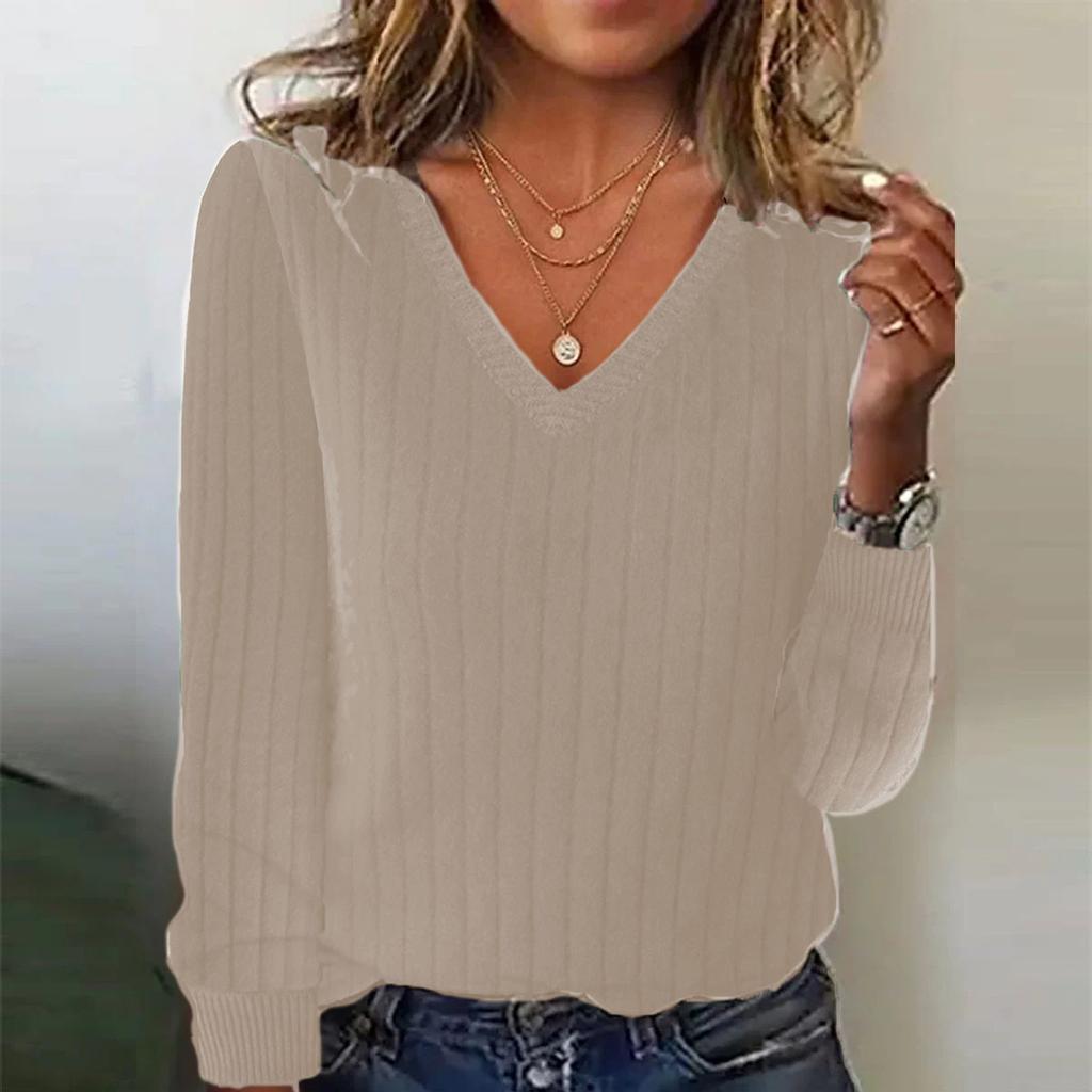 Women Fashion Pullover Sweater R-Neck Long Sleeve Shirts Blouse Knit Casual Cozy Clouds Top