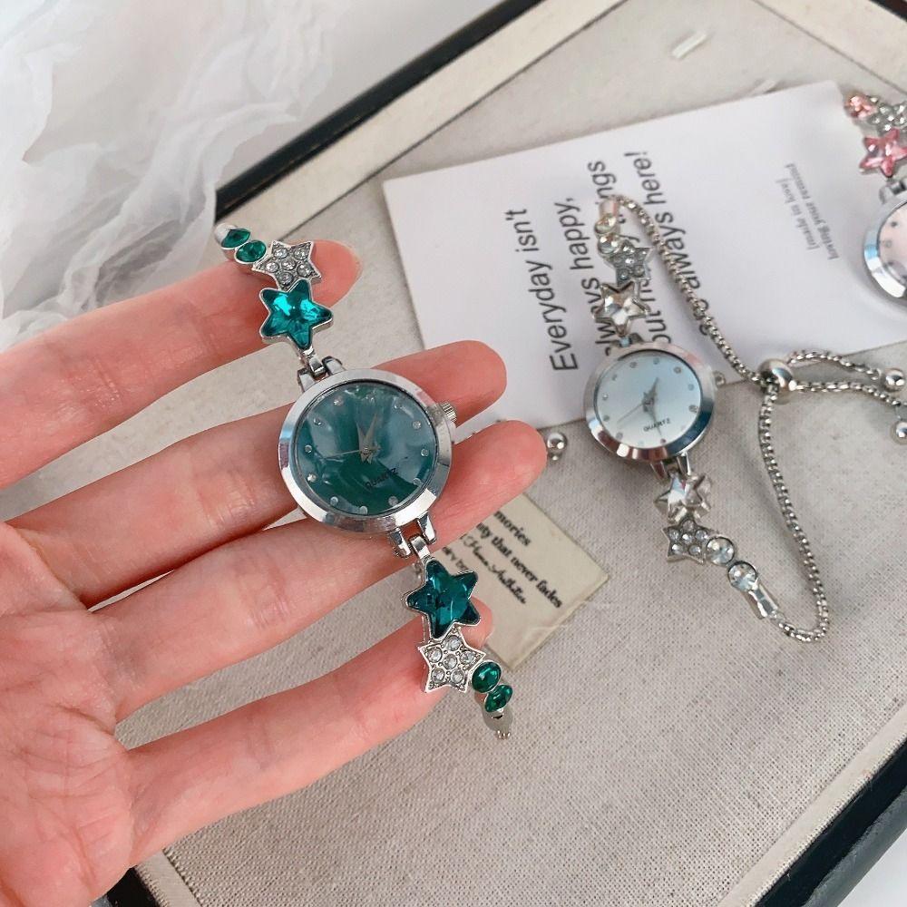 Alloy Star Chain Watch Adjustable Quartz Watch Fashion Ladies Wristwatch  for Women Girls
