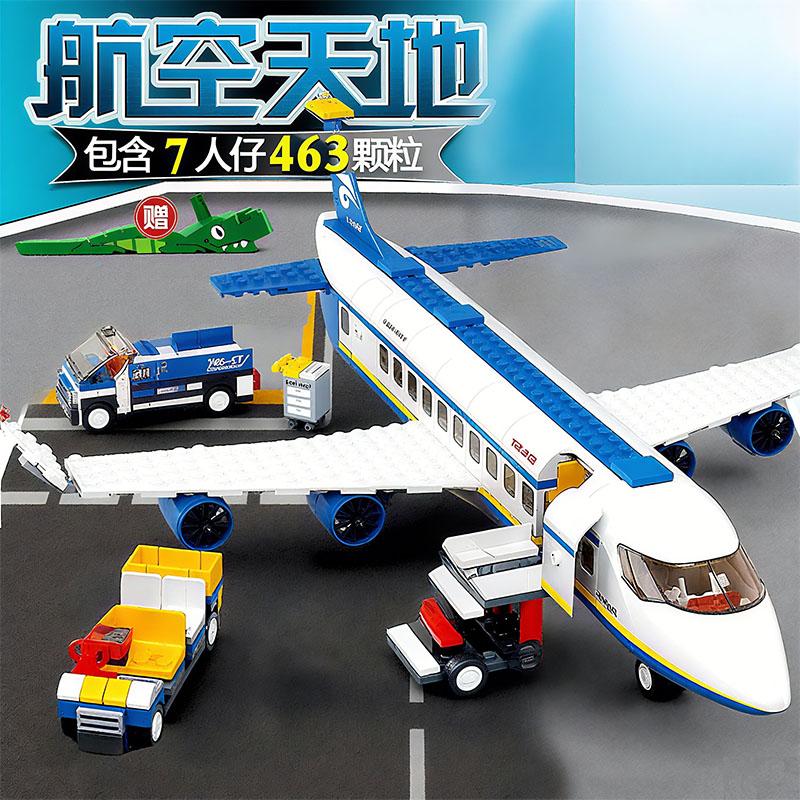 Space Passenger Aircraft Building Blocks City Cargo Plane Construction Model Kids Educational Toys Gift for Boys and Girls