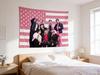 SKZ 2025 Tour Pink American Background Flag Tapestry A Gift For SKZ Fans Suitable For Bedroom Dorm Aesthetic Wall Hanging Decor