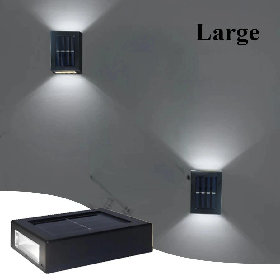LED Solar Wall Light Black Upside Down IP65 Waterproof Outdoor Patio Garden Enclosure Corridor Night Lighting Wall Washer Lights