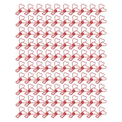 100Pcs Binder Clips Metal Heart Shape Hollow Small Binder Clips for Office Documents Certificates