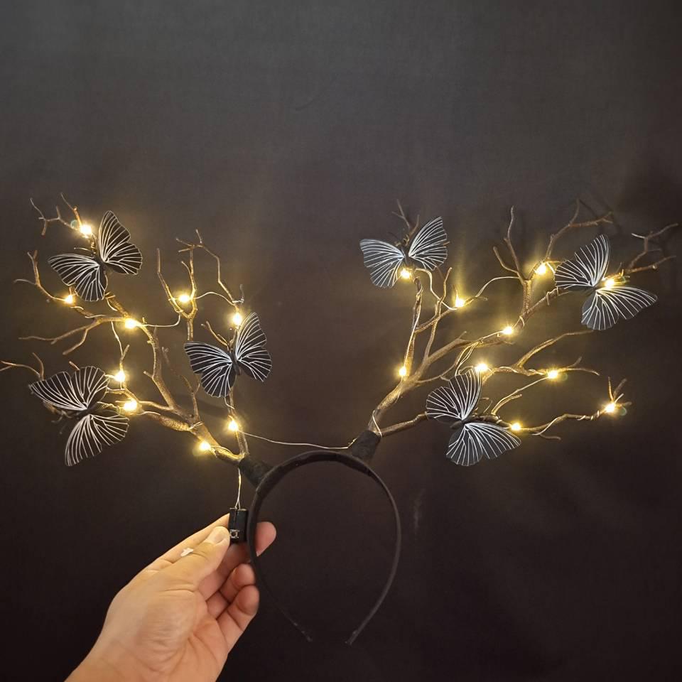 Europäisches Amerikanisches Mori Girl Rentiergeweih Leuchtendes Weihnachtskopfband mit Großen Haaraccessoires und Verzierungen