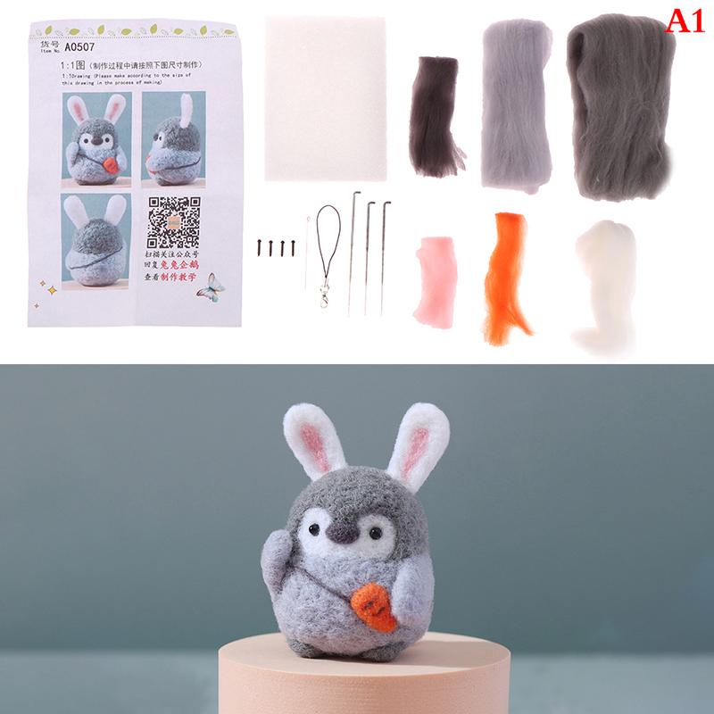 Unfertiges Filz-Set Niedlicher Pinguin Wollfilz DIY Bastelanhänger Geschenk Filzwolle Handgemachte Puppe Dekor Schmuck Materialpaket DIY Handgemachte Puppe Spielzeug