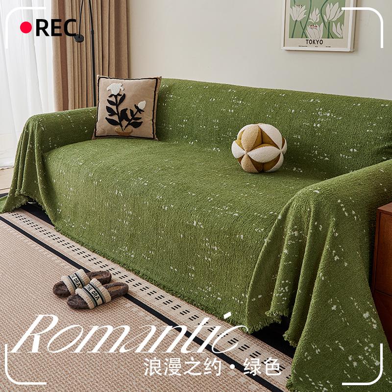 Groene Dikke Kat-Proof Bankhoes Chenille Volledige Dekking Omkeerbare Beschermer voor 2/3/4-zits Bank