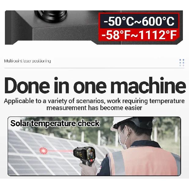 Infrared Thermometer -50~600℃ Digital Temperature Meter Non-contact Pyrometer Tester IR Hygrometer Industrial Tool ANENG TH203