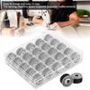 25Pcs Black Bobbin Set Plastic Side Industrial Grade PreWound Bobbins High Speed Clear Storage Embroidery Thread Home Embroidery