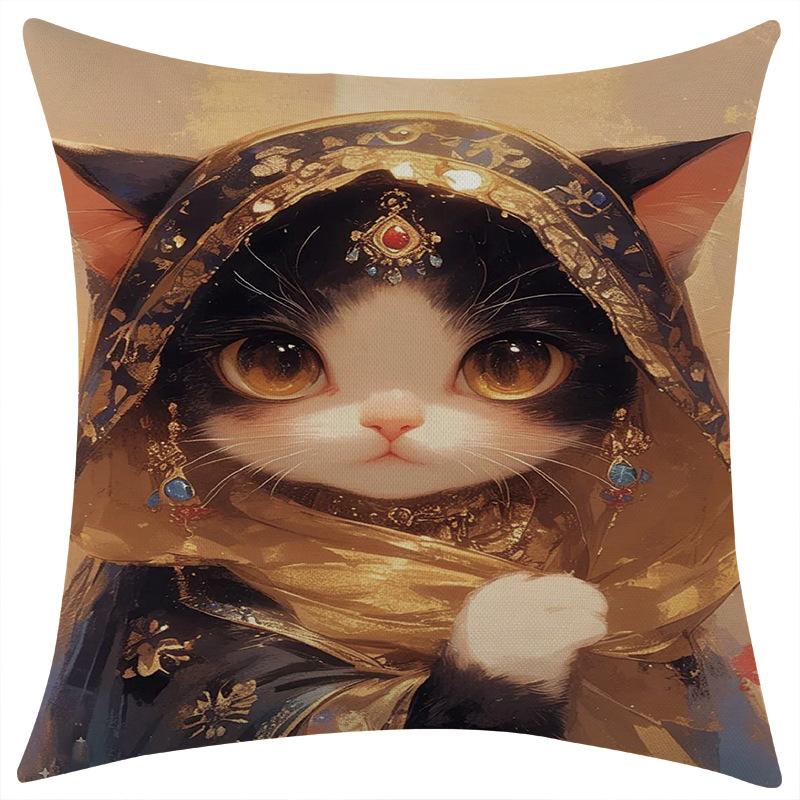 

New Cute and Adorable Persian Cat Linen Pillowcase for Holiday Decoration and Car Cushion Cover 45 * 45 separate pillow cover