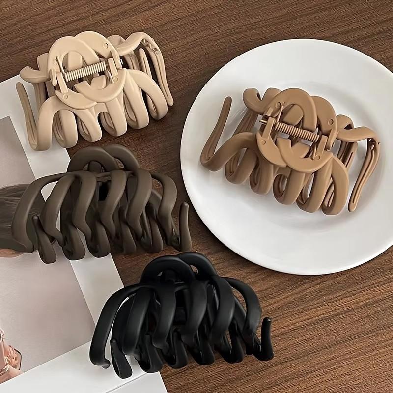 Elegant Matte Solid Pumpkin Hair Claw For Women Sweet Hair Ornament Long Hair Holder Headband Hair Clip Hairpin Hair Accessories
