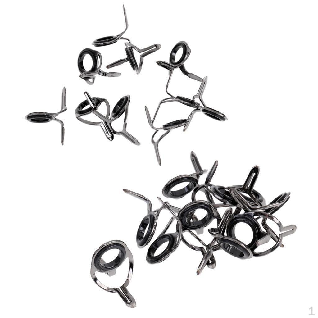 

20 шт. Керамические кольца для глаз Направляющие для кончика удилища Нержавеющая сталь 6# 8#