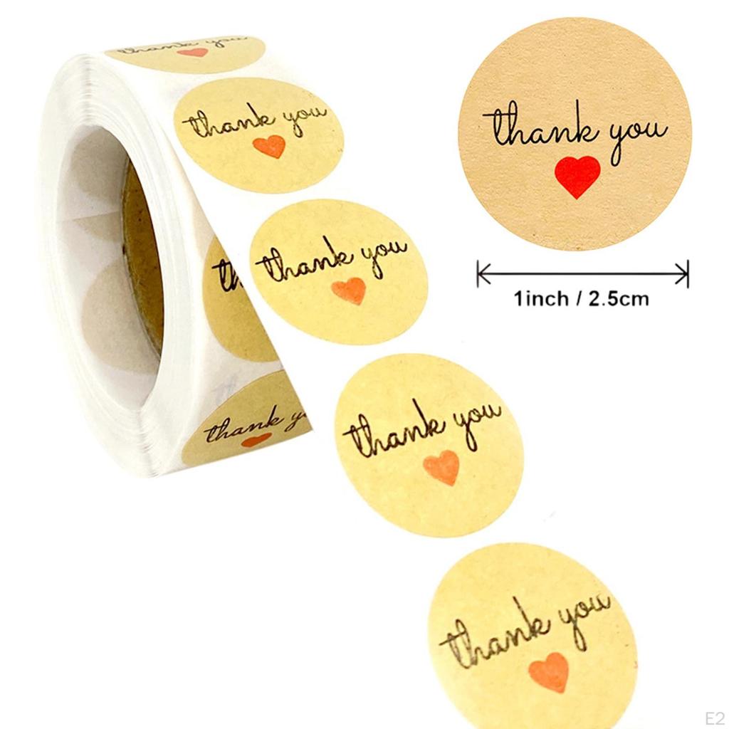500 Pieces Thank You Stickers Envelope Seals Tags for Small Business Birthday