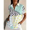 Women's Shirt Short Sleeve Shirt Button Down Blouse Geometric Pattern Printed Daily Casual Collar Regular Tops Daily Summer Spring