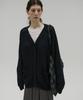 Salty Pebble Tape Yarn Loose-Fit Cardigan [Navy]