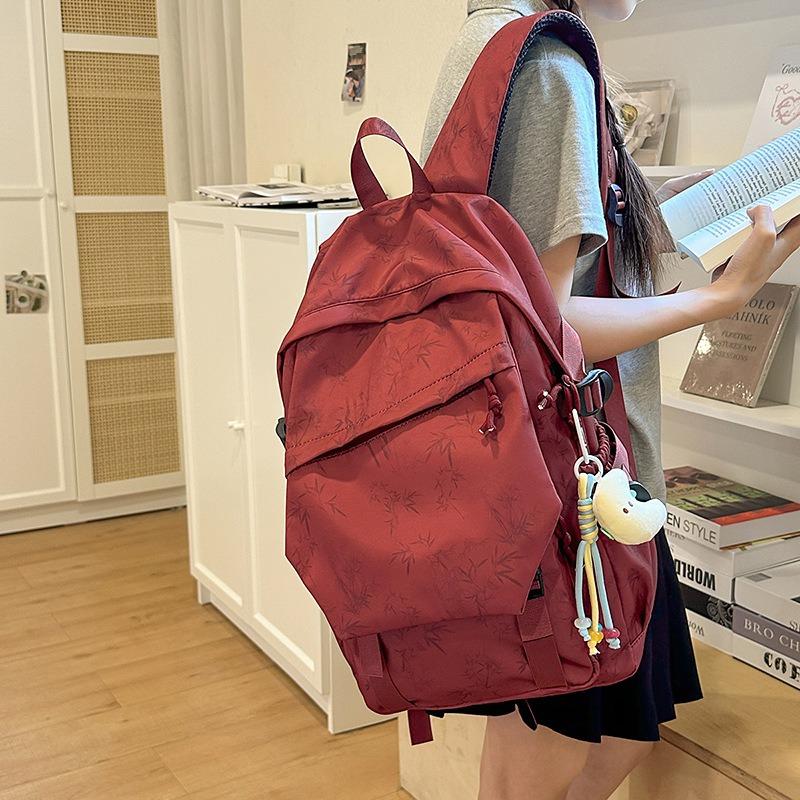 High value, fresh and sweet leaf print backpack, lightweight and versatile backpack for junior high school students