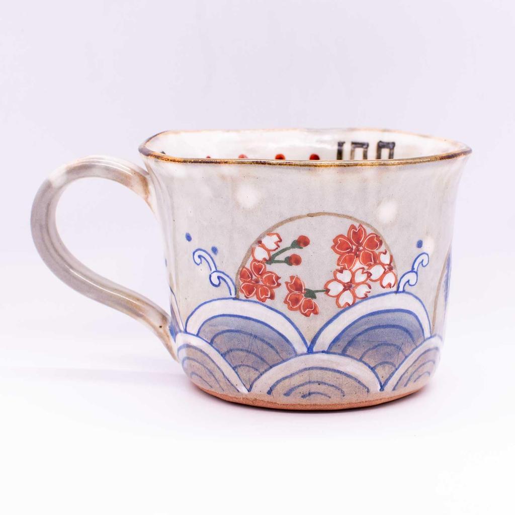 Maeken Kyo-yaki Kiyomizu-yaki Mug, Approx. 220ml, by Mikiko Shimizu, Genjiko, Made In Japan, 270162