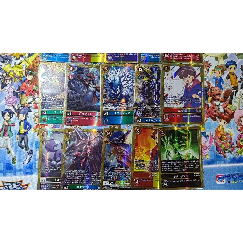 Used Digimon Card Game Gold Frame 15 Cards Parallel