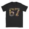 Vintage T-Shirt Summer 67 Six Seven Birthday Meme Viral Italian Brainrot Novelty T Shirts Cotton Tee Shirt Man's