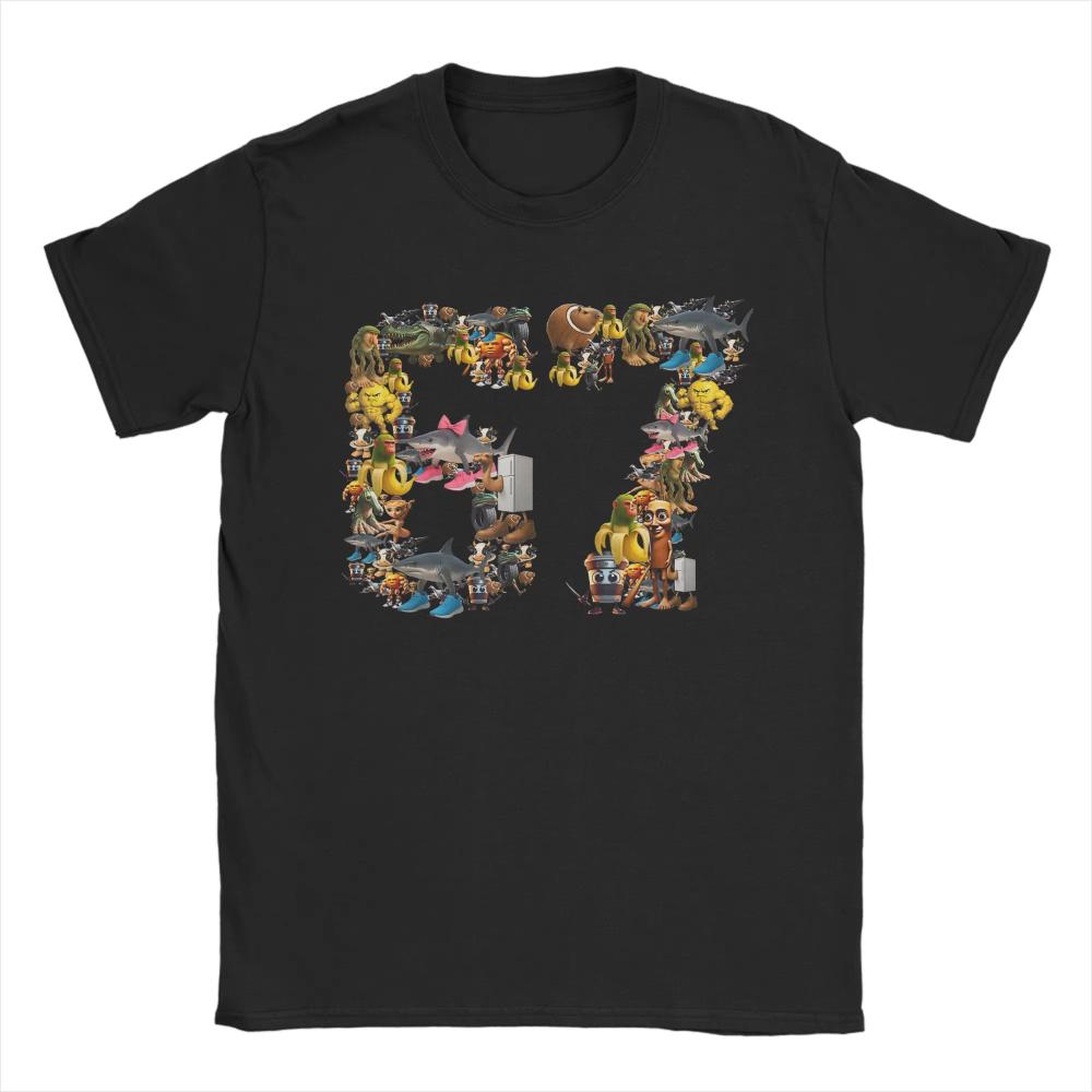 

Vintage T-Shirt Summer 67 Six Seven Birthday Meme Viral Italian Brainrot Novelty T Shirts Cotton Tee Shirt Man s S
