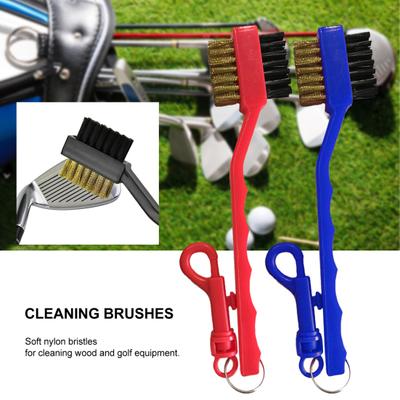 Golf Cleaning Brush 2 Sided Useful Plastic Steel Golf Club Brush for Outdoor
