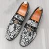 New Snakeskin Patte Loafers For Men's Pointed Tassels Slip On Shoes Male Designer Formal Wedding Dress Homecoming Footwear