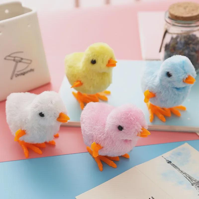 Douyin Style Clockwork Jumping Chicken Plush Toy for Kids
