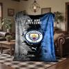 Manchester City Print Flannel Blanket Soft Warm Sofa Bed Throw Blanket For Home Office Bedroom