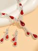 Cross border Wedding Bridal Sunflower Water Drop Pendant Necklace Earring Set Women's Full Diamond Dress Party Accessories