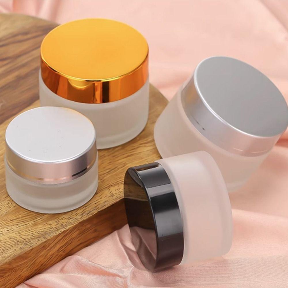 5-50g Face Cream Bottles Empty Makeup Jar Makeup Storage Vials Frosted Glass Cream Jar  Travel